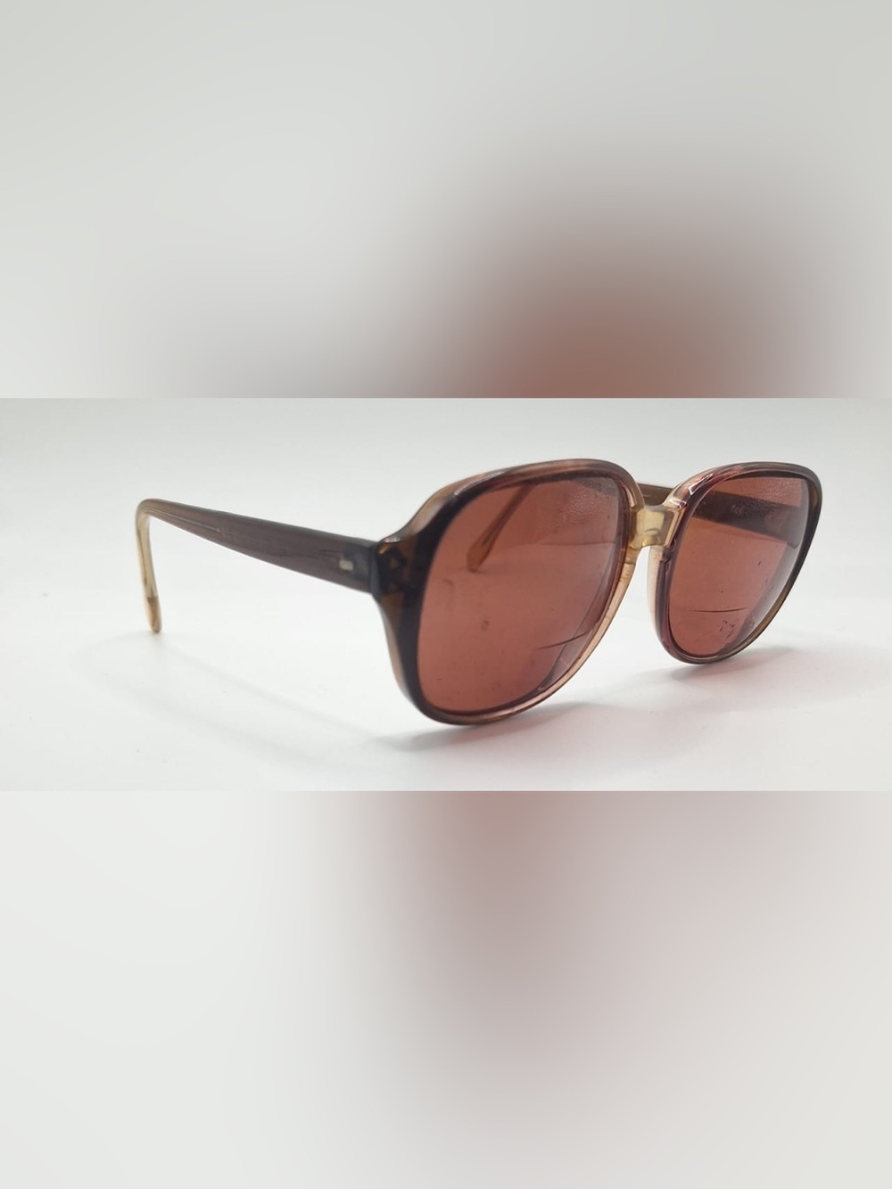 Vintage Giant Brown Translucent Oval Sunglasses Frames Only